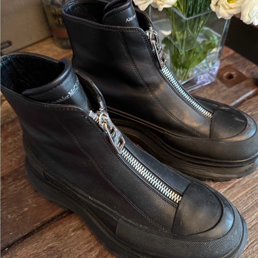 Alexander McQueen Black Ankle Boots